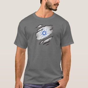 Cardano ADA Torn Afbeelding w/ Logo onthullen onde T-shirt
