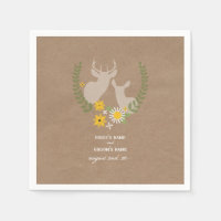 Cardboard geïnspireerde herten bruiloft servetten