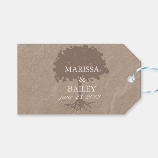 Cardboardand Tree Wedding Hartelijk dank, Label Cadeaulabel (Voorkant (Horizontaal))