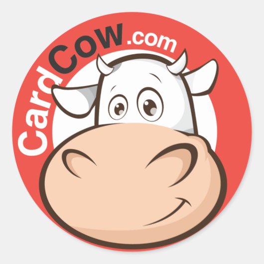 CardCow Logo Ronde Sticker (Voorkant)