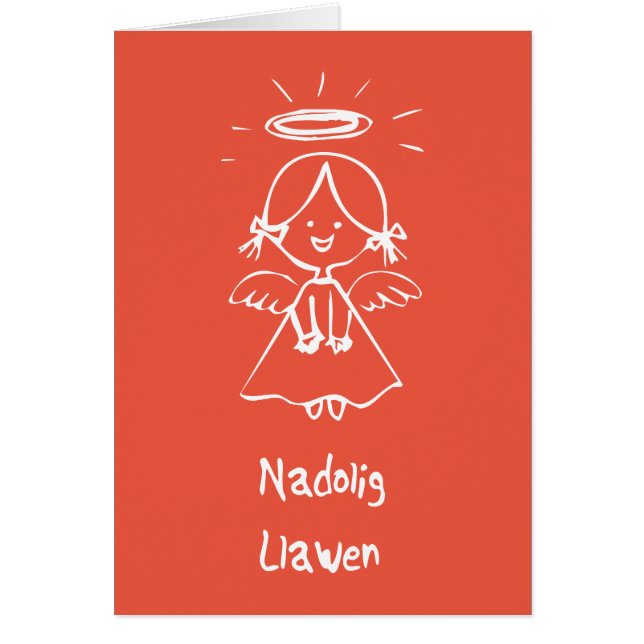 Carden Nadolig - Angel (Welsh) (Voorkant)