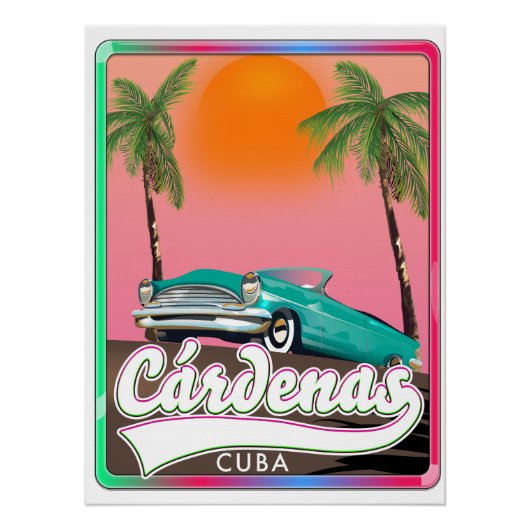 Cárdenas Cuba poster de voyage vintage (Devant)