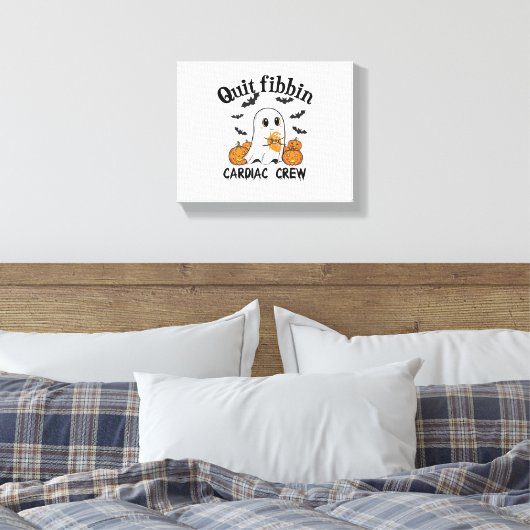 Cardiac Crew Funny Boo-Ghost Pumpkin Canvas Afdruk (Insitu (Slaapkamer))