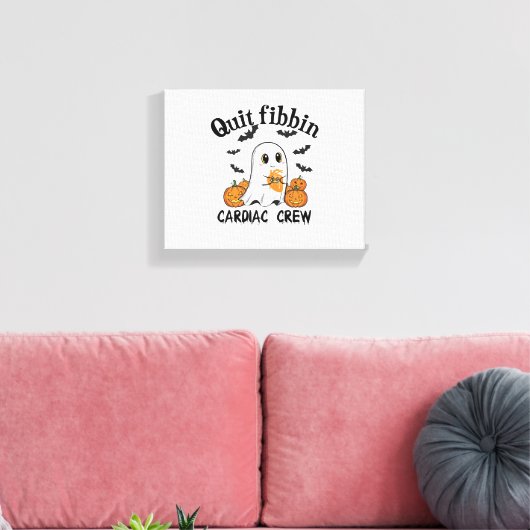 Cardiac Crew Funny Boo-Ghost Pumpkin Canvas Afdruk (Insitu (Woonkamer))