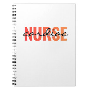 Cardiac Verpleegster Moderne Typografie Notitieboek