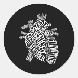 Cardiale Anatomische Typografie Hij Cardiologie Ve Ronde Sticker