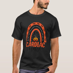 Cardiale Verpleegster Enge Halloween Pompoen Regen T-shirt