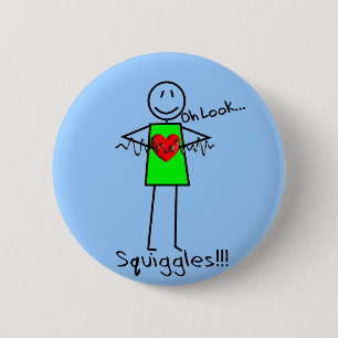 Cardiale zurgen Gifts Stick Person Design V-Fib Ronde Button 5,7 Cm