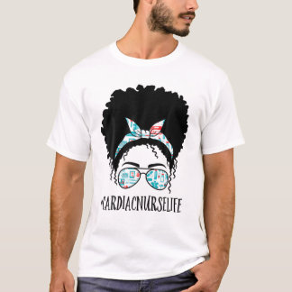 Cardiale Zurse Black Afro Messy Bun African Americ T-shirt