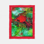 Cardianl in de boom fleece deken (Voorkant)