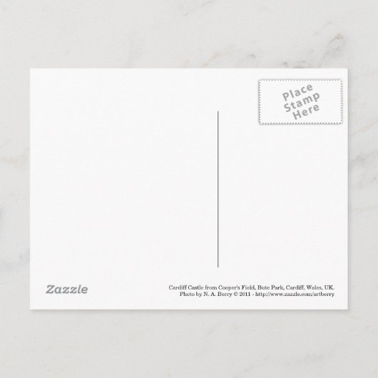 Cardiff Castle Briefkaart (Achterkant)