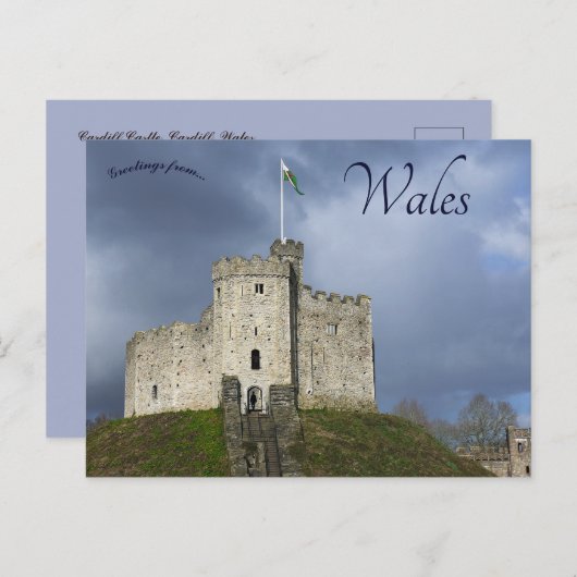 Cardiff Castle in Cardiff Wales Briefkaart (Voorkant / Achterkant)