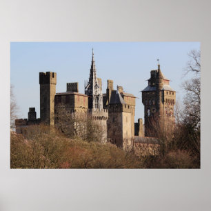 Cardiff Castle in the Early Spring Sunlight Poster