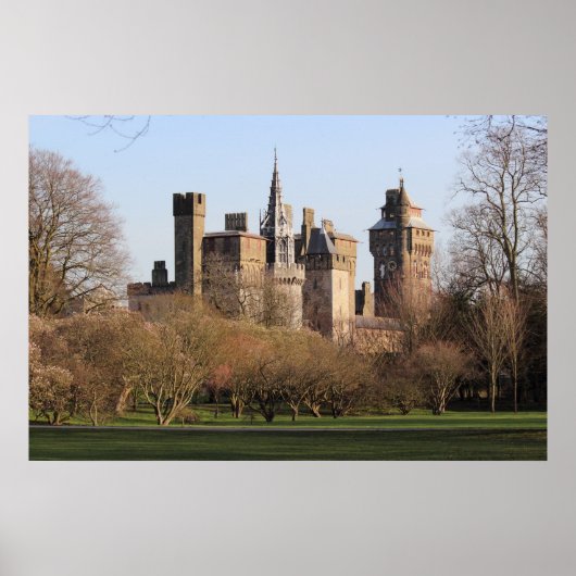 Cardiff Castle in the Early Spring Sunlight Poster (Voorkant)