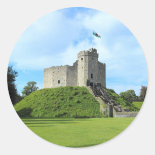 Cardiff Castle Keep II Ronde Sticker