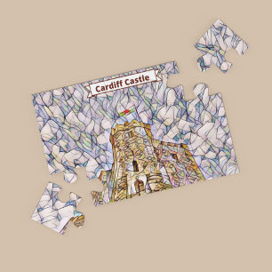 Cardiff Castle Mosaic Afbeelding, Wales, UK Puzzle Legpuzzel