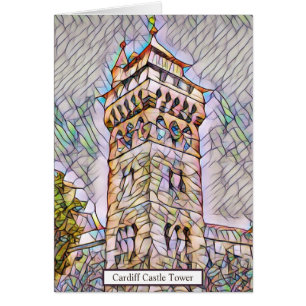 Cardiff Castle Tower Abstracte digitale kunst