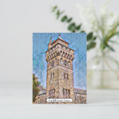 Cardiff Castle Tower Abstracte digitale kunst Briefkaart (Staand voorkant)