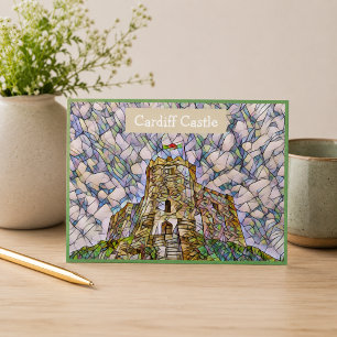Cardiff Castle, Wales, UK Mozaïek Effect Ansichtka Briefkaart