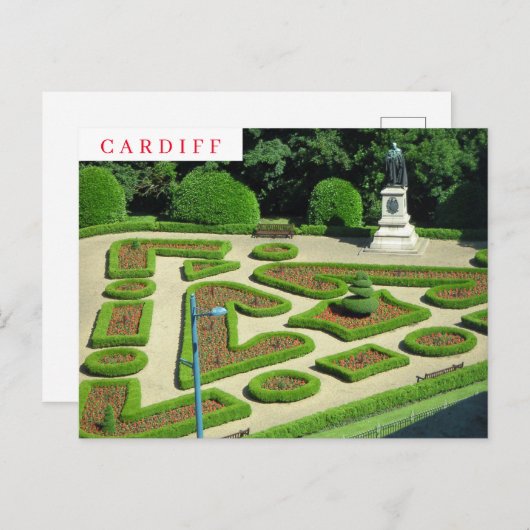Cardiff Friary Gardens vue carte postale (Devant / Derrière)