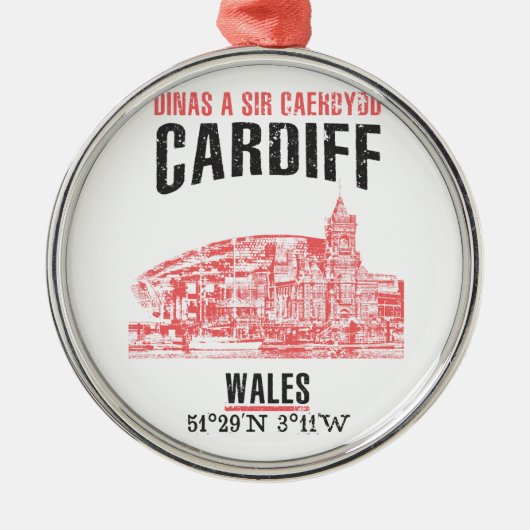 Cardiff Metalen Ornament (Voorkant)