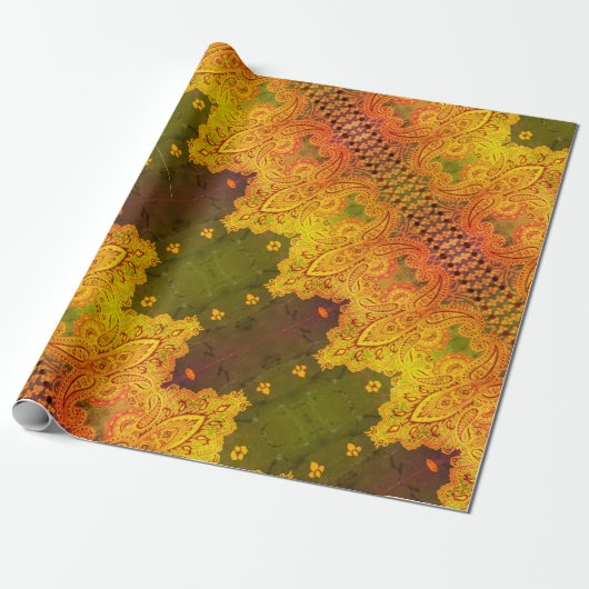 Cardiff Paisley Sunset Cadeaupapier (Uitgerold)