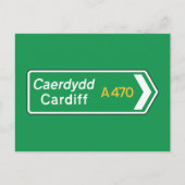 Cardiff, UK Road Sign Briefkaart (Voorkant)