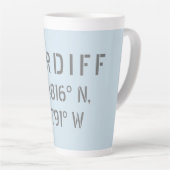 Cardiff Wales Latitude & Longitude Latte Mok (Rechterhoek)