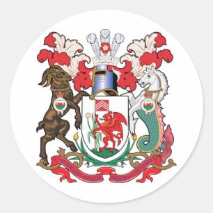 Cardiff-wapenschild Ronde Sticker