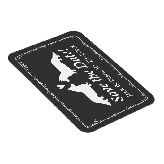Cardigan Corgis Bruiloft Save the Date Magneet (Rechterzijde)