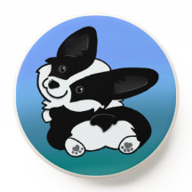 Cardigan noir et blanc mignon corgi popsocket