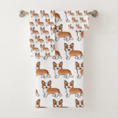 Cardigan Rouge Et Blanc Gallois Corgi Motif (En situation)