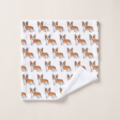 Cardigan Rouge Et Blanc Gallois Corgi Motif (Gant de toilette)