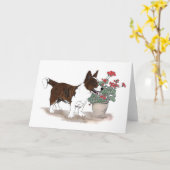 Cardigan Welsh Corgi Carte pour notes ~ Brindle (Fleur jaune)