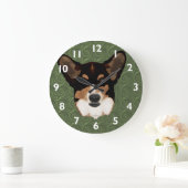 Cardigan Welsh Corgi Clock Grote Klok (Huis)