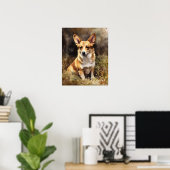 Cardigan Welsh Corgi Dog Art Imprimer Poster (Bureau à domicile)