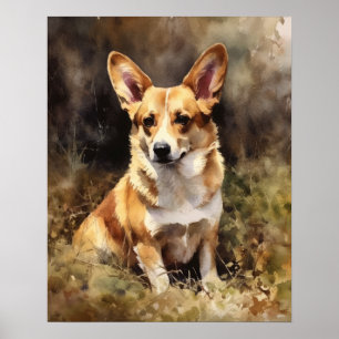 Cardigan Welsh Corgi Dog Art Imprimer Poster