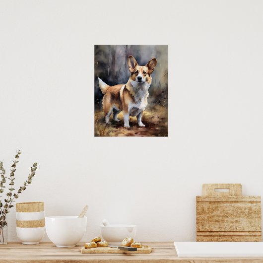 Cardigan Welsh Corgi Dog Art Imprimer Poster (Cuisine)