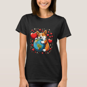 Cardigan Welsh Corgi Hond Aardedag Knuffel Liefde T-shirt