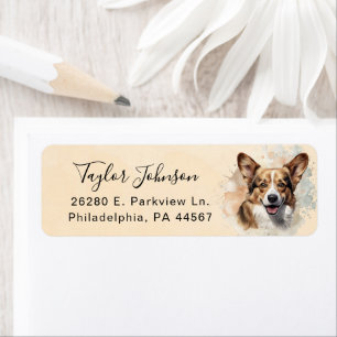 Cardigan Welsh Corgi-hond Retouradreslabel Etiket