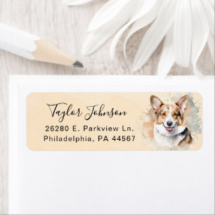 Cardigan Welsh Corgi-hond Retouradreslabel Etiket