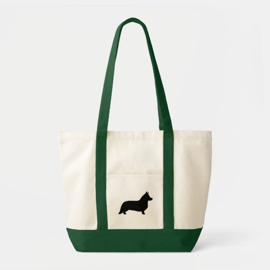 Cardigan Welsh Corgi Hondenras Silhouette Tote Bag (Voorkant)