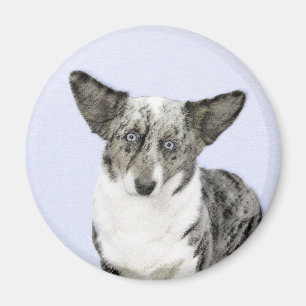 Cardigan Welsh Corgi Painting - Original Dog Art Magneet