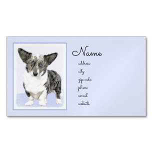 Cardigan Welsh Corgi Painting - Original Dog Art Magnetisch Visitekaartje