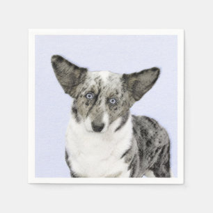 Cardigan Welsh Corgi Painting - Original Dog Art Servet