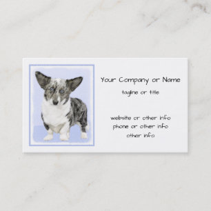 Cardigan Welsh Corgi Painting - Original Dog Art Visitekaartje