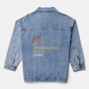 Cardigan Welsh Corgi Retro Dog en koffie Denim Jacket
