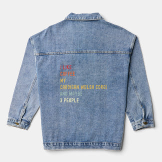 Cardigan Welsh Corgi Retro Dog en koffie Denim Jacket