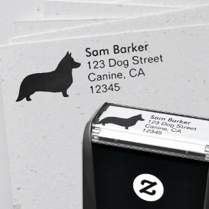 Cardigan Welsh Corgi Silhouette Return Address Zelfinktende Stempel