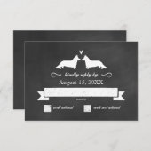 Cardigan Welsh Corgi Silhouettes Mariage RSVP (Devant / Derrière)